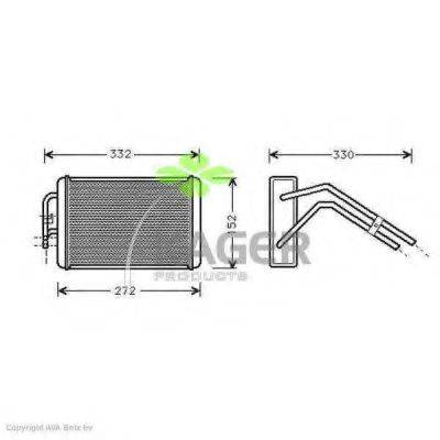 KAGER 320393 Теплообмінник, опалення салону