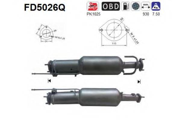 AS FD5026Q Саджовий/частковий фільтр, система вихлопу ОГ