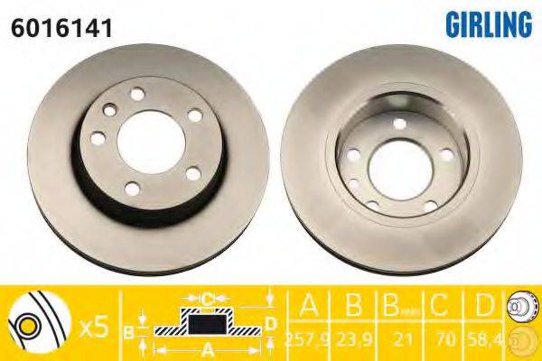 GIRLING 6016141 гальмівний диск