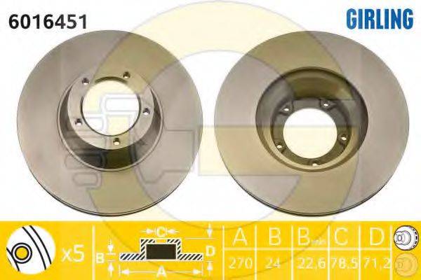 GIRLING 6016451 гальмівний диск
