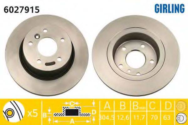 GIRLING 6027915 гальмівний диск