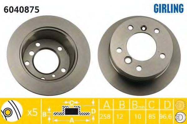 GIRLING 6040875 гальмівний диск