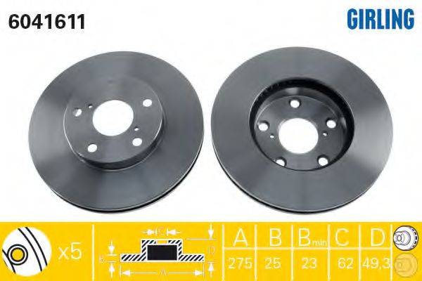GIRLING 6041611 гальмівний диск