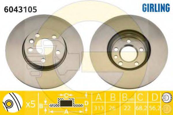 GIRLING 6043105 гальмівний диск