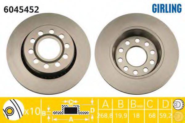 GIRLING 6045452 гальмівний диск