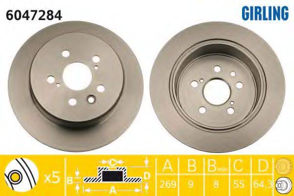 GIRLING 6047284 гальмівний диск