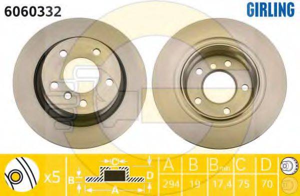 GIRLING 6060332 гальмівний диск