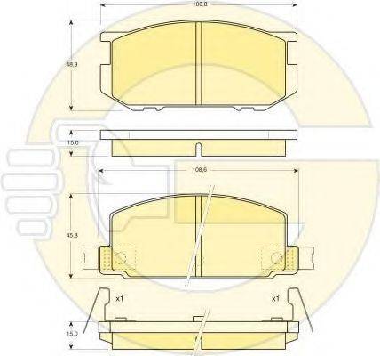 GIRLING 6102119 Комплект гальмівних колодок, дискове гальмо