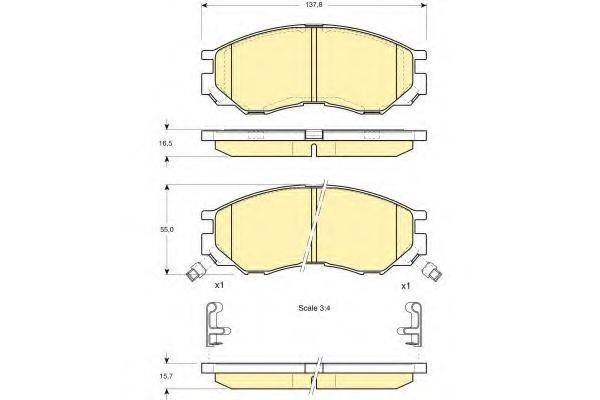 GIRLING 6112869 Комплект гальмівних колодок, дискове гальмо