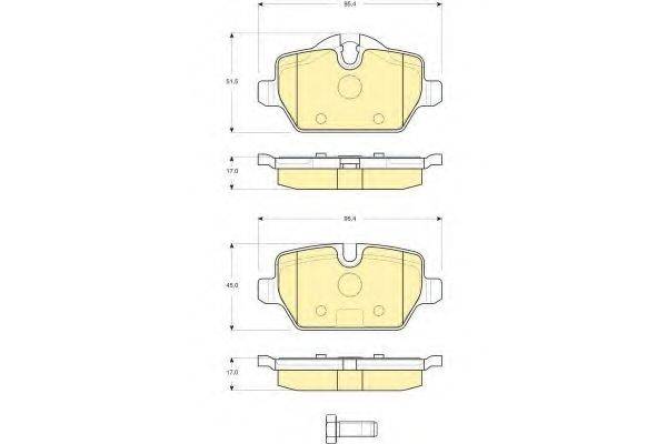 GIRLING 6116121 Комплект гальмівних колодок, дискове гальмо