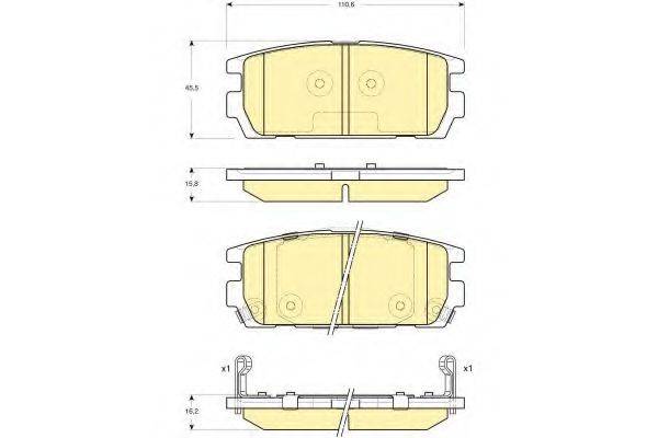 GIRLING 6132969 Комплект гальмівних колодок, дискове гальмо