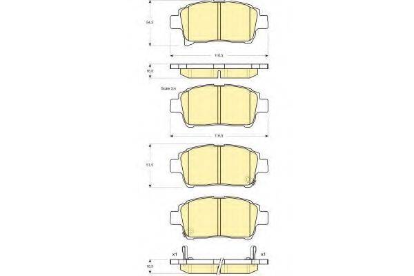 GIRLING 6133179 Комплект гальмівних колодок, дискове гальмо