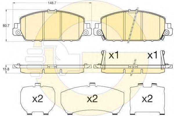 GIRLING 6136156 Комплект гальмівних колодок, дискове гальмо