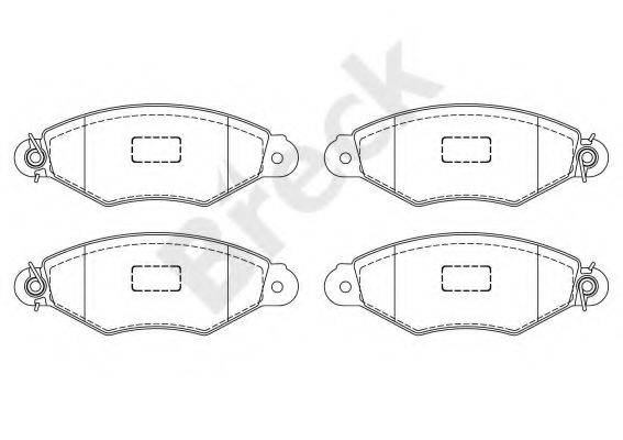 BRECK 219800070210 Комплект гальмівних колодок, дискове гальмо