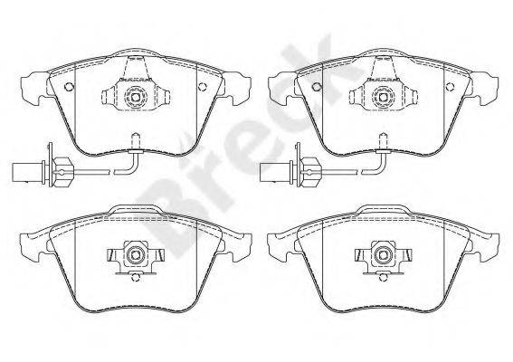 BRECK 239500070110 Комплект гальмівних колодок, дискове гальмо