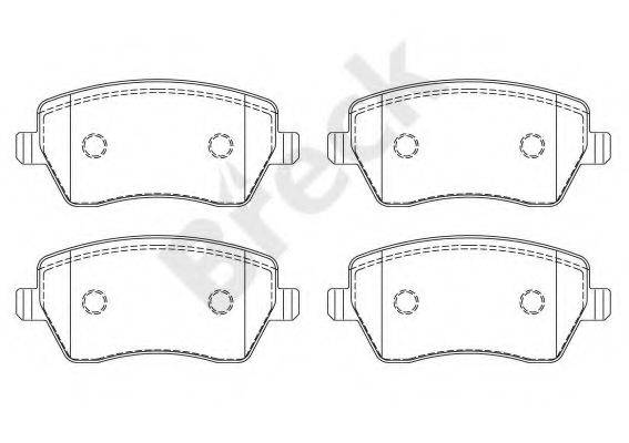 BRECK 239730070200 Комплект гальмівних колодок, дискове гальмо