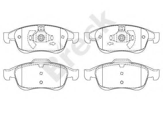 BRECK 249140070100 Комплект гальмівних колодок, дискове гальмо