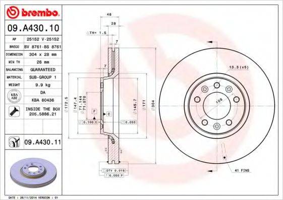 AP 25152V гальмівний диск