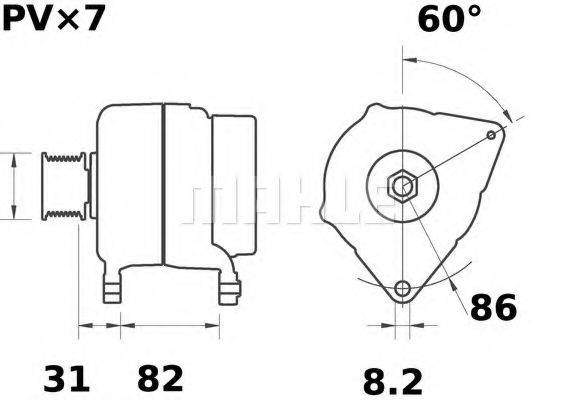 MAHLE ORIGINAL MG552 Генератор