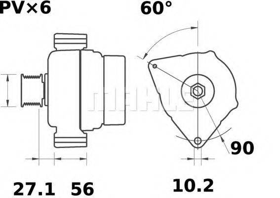 MAHLE ORIGINAL MG398 Генератор