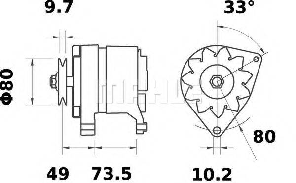 MAHLE ORIGINAL MG123 Генератор