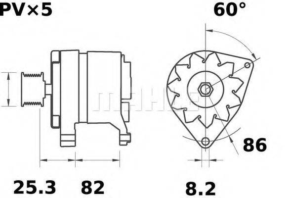 MAHLE ORIGINAL MG101 Генератор