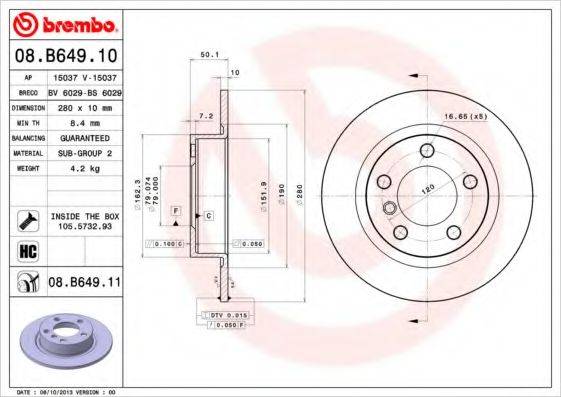 BRECO BS6029 гальмівний диск