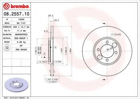 BRECO BS7147 гальмівний диск