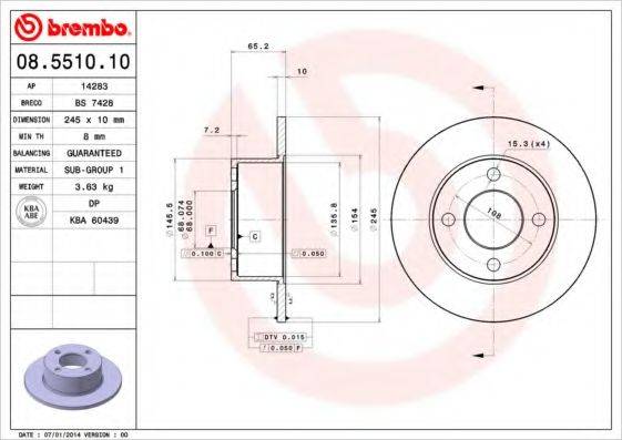 BRECO BS7428 гальмівний диск