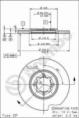 BRECO BS7505 гальмівний диск