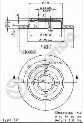 BRECO BS7522 гальмівний диск