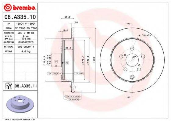 BRECO BS7796 гальмівний диск