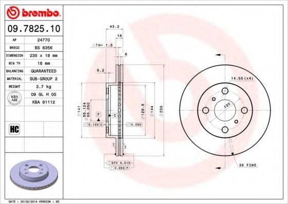 BRECO BS8356 гальмівний диск