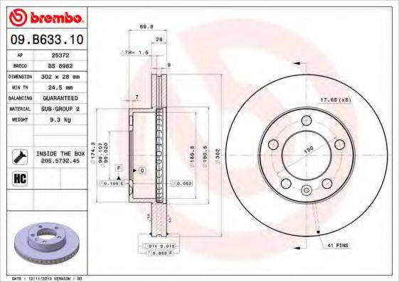 BRECO BS8982 гальмівний диск