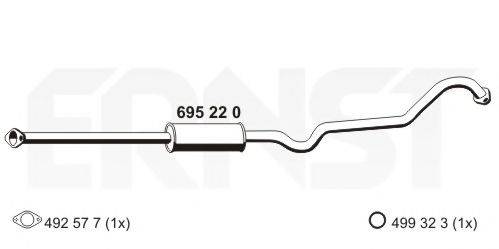 ERNST 695220 Середній глушник вихлопних газів