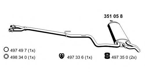ERNST 351058 Глушник вихлопних газів кінцевий