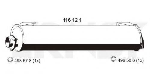ERNST 116121 Глушник вихлопних газів кінцевий