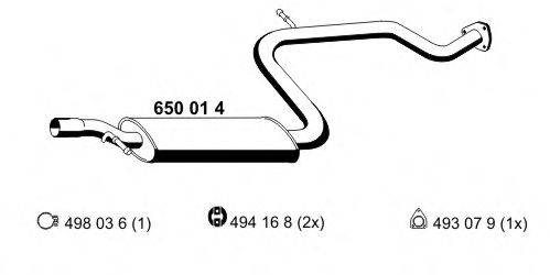 ERNST 650014 Середній глушник вихлопних газів