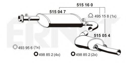 ERNST 515160 Глушник вихлопних газів кінцевий