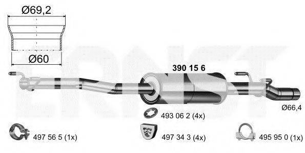 ERNST 390156 Середній глушник вихлопних газів