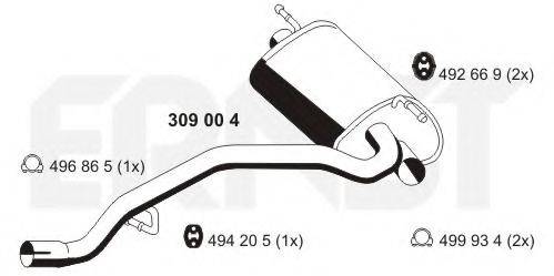 ERNST 309004 Глушник вихлопних газів кінцевий