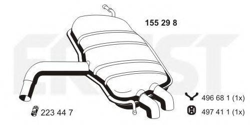 ERNST 155298 Глушник вихлопних газів кінцевий