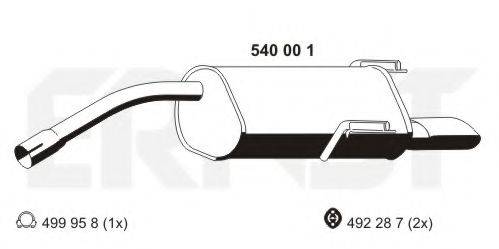 ERNST 540001 Глушник вихлопних газів кінцевий