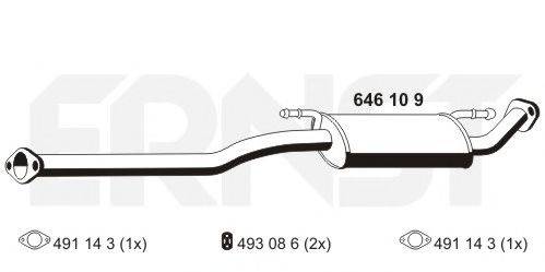 ERNST 646109 Глушник вихлопних газів кінцевий