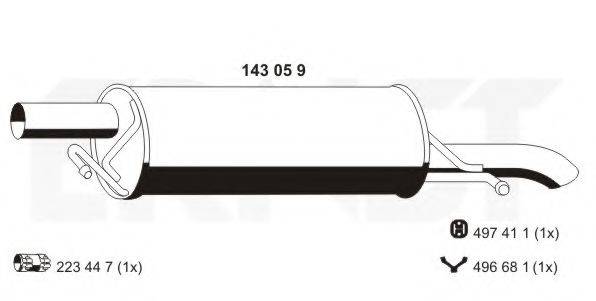 ERNST 143059 Глушник вихлопних газів кінцевий