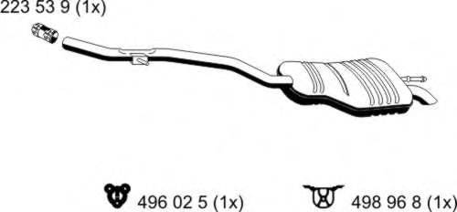 ERNST 273077 Глушник вихлопних газів кінцевий