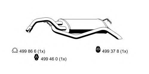 ERNST 332200 Глушник вихлопних газів кінцевий
