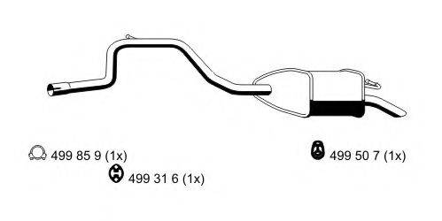 ERNST 343114 Глушник вихлопних газів кінцевий