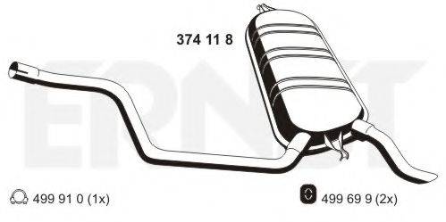 ERNST 374118 Глушник вихлопних газів кінцевий