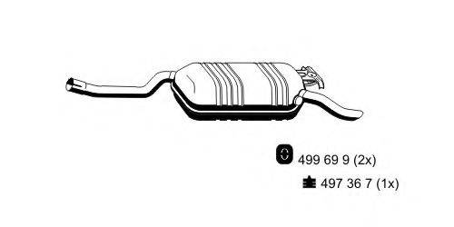 ERNST 374293 Глушник вихлопних газів кінцевий